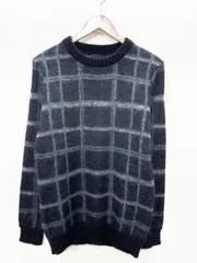 美品 LOUNGELIZARD ラウンジリザード チェック キッドモヘア ニット セーター size2(M)/黒系 ◆■メンズのサムネイル