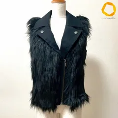 #wnc ディーゼル DIESEL ベスト・ジレ 黒 ファーベスト 異素材 美品 レディース [1003635]のサムネイル