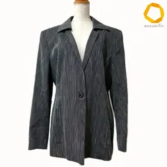 #anc セリーヌ CELINE ジャケット 44 黒 白 ストライプ ステッチ フランス製 レディース [1014112]のサムネイル