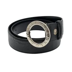 BVLGARI ブルガリ・ブルガリ サークルロゴバックル レザーベルト 20230 ブラック×シルバー  質屋・リサイクルマート宇部店のサムネイル