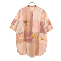 Karl Helmut カールヘルム 日本製 総柄 半袖 パッチワーク バンドカラーシャツ ピンク系 メンズ 古着のサムネイル