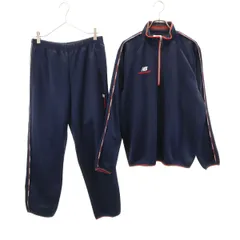 NEW BALANCE ニューバランス ハーフジップ トラックジャケット 上下 セットアップ L/M ネイビー ジャージ メンズ 古着のサムネイル