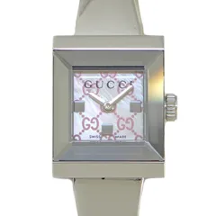 グッチ GUCCI 腕時計 Gフレーム YA128516/128.5 ホースビット スクエア GG柄 ピンクシェル文字盤 SS クオーツアナログ 【中古】のサムネイル