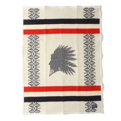 【美品】PENDLETON ペンドルトン ブランケット オフホワイト Beaver State ネイティブ柄 スモール ウール ブランケット USA製 ブランド インテリア 雑貨 小物【中古】のサムネイル