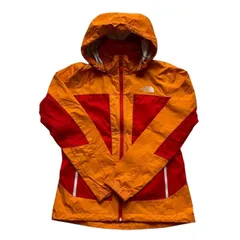 THE NORTH FACE ノースフェイス ウインドブレーカー Mサイズ NFJ3BG35 フード着脱可 ロゴ入り ナイロンジャケット レッド オレンジ メンズ レディース アウトドア 防風のサムネイル