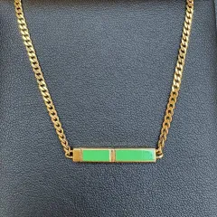 【値下げ】BOTTEGAVENETA ボッテガヴェネタ パラキート チェーン ネックレス 925 ネックレス 703420 VAHU4 レディース シルバー925 ゴールド グリーン 中古のサムネイル