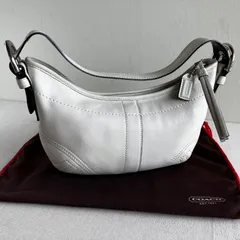Vintage Coach Soho Hobo Shoulder Bag White Silver Leather Y2K Single Strap