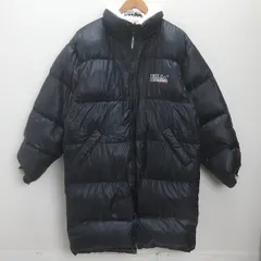 t■ファーストダウン/First Downリバーシブル ダウンコート/肉厚レトロ■黒×白【メンズM】MENS/X63【中古】のサムネイル