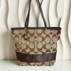 美品 COACH シグネチャー トートバッグ ブラウン
