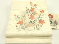 A◇着物くつろぎ 夏物 露草に紅葉 太鼓 正絹 薄物 絽 紗 松葉仕立て
