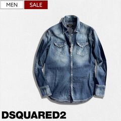 25春夏SAFARI記載□RFIDディースクエアードインディゴチェックシャツ52