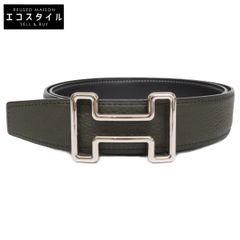 HERMES Tonight H-buckle Y-stamp Leather Reversible 85