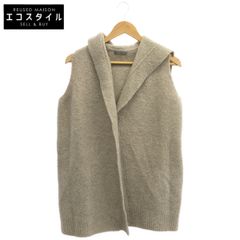theory luxe 24AW 03-4403715 Piazzo Dora SL Beige Wool Blend Sleeveless Hooded Knit Vest Cardigan S32