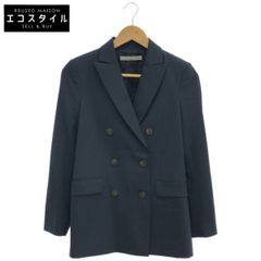 Theory Luxe 03-3304119 Eden Shannon str Navy Wool Blend Double-Breasted Tailored Jacket Size 32