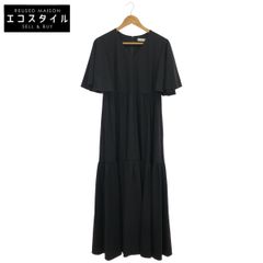 ADORE 531-9140318 Black Tiered Short-Sleeve Dress with Scarf, Size 38