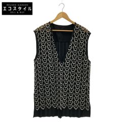 ADORE 531-2110001 Black Feather Pattern Lace Vest Size 38