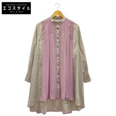 ADORE 531-2110005 Gray x Pink Accent Color Combination Long Blouse Size 38