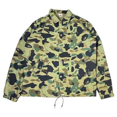 BAPE BY A BATHING APE(ベイプ バイ アベイシングエイプ) ×KAWS 1st camo Nylon Coach Jacket カウズ コラボ ファーストカモ ナイロン コーチ ジャケット M グリーンのサムネイル