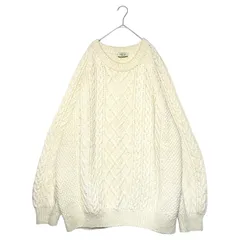 Blarney Woollen Mills(ブラ-ニー ウーレン ミルズ)  Vintage Fisherman Knit ヴィンテージ フィッシャーマン ニット XXL程度 アイボリー