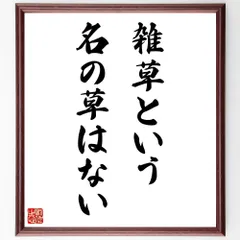 名言「雑草という名の、草はない」手書き書道色紙額／受注後の毛筆直筆（W3175）のサムネイル