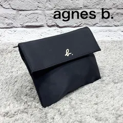 agnes b. アニエスベー ミラー付き ポーチ メイクポーチ ナイロン ブラックのサムネイル