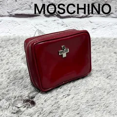 MOSCHINO モスキーノ ミニポーチ 小物入れ クロスロゴ ファスナーチャーム付きのサムネイル