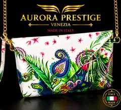 【AURORA PRESTIGE】イタリア製 ペイズリー柄 チェーンショルダーバッグ 総柄のサムネイル