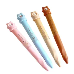 CAWKAY 回すと表情の変わる猫 キャットペン 猫ペン ユニークペン 癒し ストレス解消 学生 事務員 学校 オフィス デスク 自室 (4本セット) [4本セット]のサムネイル