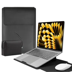 対応 Laptop 薄型 PU革パソコンスリーブ 12/13/13.3/14/15.6/16インチ ノートPCインナーバッグ Pro/Surface 耐衝撃 Air キズ Pro/iPad 防止 撥水加工 Air/MacBook 電源収納ポーチ付き MacBoのサムネイル