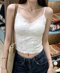 大人気タイトレースキャミトップ♪春夏お出かけデートに最適 