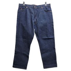 size:XL】ロール 濃紺 インディゴ ストレート デニムパンツ ジーンズ 