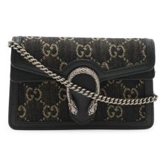 GUCCI 구찌 디오뉴소스 GG 데님 슈퍼 미니 가방 체인백 숄더백 2WAY 클러치 타이거 헤드 블랙 블랙 476432