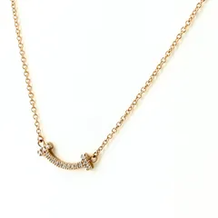 ティファニー TIFFANY&Co. T スマイル ミニ ネックレス PG ピンクゴールド ペンダント メレダイヤ ネックレス 750 ダイヤモンド レディース 【中古】のサムネイル