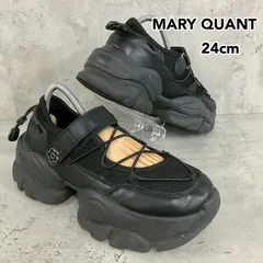 MARY QUANT マリークワント 24.0cm PUBLUX パブリュクス コラボ クロスコード バレエ スニーカー ブラック 厚底 ローカット デイリー シンプル こなれ感 トレンド 人気 おしゃれ 脚長効果 履きやすい ★ ■◆のサムネイル