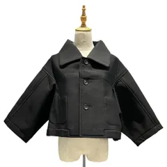 COMME des GARCONS(コムデギャルソン) 05SS Wool Bonding Short Length Wide Collar Coat ウール ボンディング ショートレングス ワイド カラー コート GO-J016 M ブラック AD2004のサムネイル