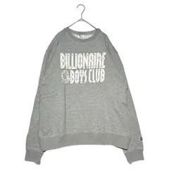 B.B.C(ビリオネアボーイズクラブ) Front logo print crew neck sweatshirt フロント ロゴ プリント クルーネック スウェット L グレー×ホワイトのサムネイル