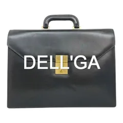 極美品 デルガ DELL'GA レザーブリーフケース/バッグ ブラック W41×H31×D8（5673)efbh