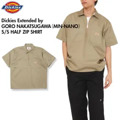 Dickies x GORO NAKATSUGAWA　DC2045 ハーフジップシャツ 半袖  HALF ZIP SHIRT 56 ディッキーズ MIN-NANO 中津川吾郎 コラボ カーキ XLのサムネイル