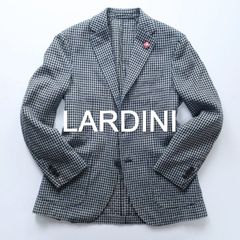 【近年モデル】LARDINI ジャケット シアサッカー リネン混 ネイビー 44 近年モデル】LARDINI ジャケット シアサッカー リネン混 ネイビー 44