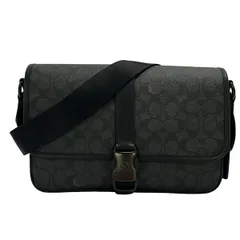 COACH(コーチ) ショルダーバッグ リーグ メッセンジャー バッグ CU202 黒×グレー シグネチャー キャンバス レザー