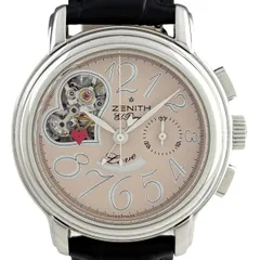 ゼニス ZENITH エルプリメロ オープンハート 03.1230.4021 腕時計 SS レザー 自動巻き ベージュ系 メンズ 【中古】のサムネイル