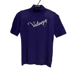 【美品】VALENZA SPORTS バレンザスポーツ レディース トップス ニット パープル ロゴ入り 毛100% 38% J7のサムネイル