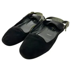 tricot COMME des GARCONS(トリココムデギャルソン) Velour Leather Strap Flat Shoes ベロア レザー ストラップ フラット シューズ S(23cm~23.5cm程度) ブラック パンプスのサムネイル