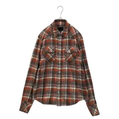 n(n) by NUMBER (N)INE(エヌエヌバイナンバーナイン) Checkered Brushed Cotton Flannel Shirt チェック 起毛 コットン ネルシャツ 2(S~M) オレンジ ウエスタン 復刻モデルのサムネイル