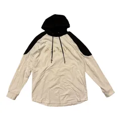  BALMAIN バルマン ロゴ プルオーバー パーカー バイカラー ホワイト ブラック メンズ 2XL【C477】のサムネイル