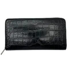CELINE(セリーヌ) Croco-embossed leather round zip wallet クロコダイル 型押し カーフ スキン ラージ ジップ ウォレット ブラック 長財布 ラウンドジップ レザー 本革のサムネイル