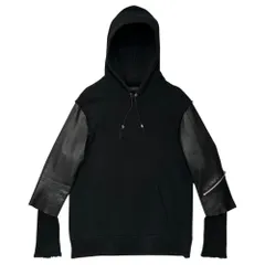 UNDERCOVERISM(アンダーカバイズム) 03AW Paper Doll Period Sleeve Leather Pullover Hoodie ペーパードール期 袖 レザー プルオーバー パーカー フーディー V281 M ブラック 稀少アイテムのサムネイル
