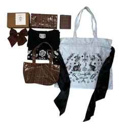 Q-POT(キューポット) Chocolate Tote & Shoulder Bag, Wallet, Ribbon Barrette, T-Shirt Set チョコレート トート ショルダー バッグ 財布 リボン バレッタ Tシャツ セット 5点セットのサムネイル
