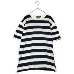 AFFA(エーエフエフエー) Initial Border Back Neck Skull Print T-Shirt 初期 ボーダー バックネック スカル プリント Tシャツ M ホワイト×ネイビーのサムネイル