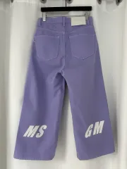 レディース MSGM ラベンダー ワイド デニム パンツ 38のサムネイル